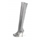 Silver Stiletto Boots Size 8 HIRE